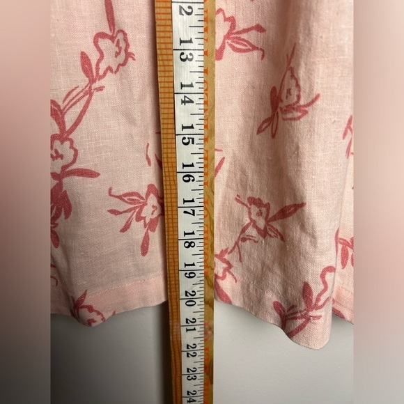 Kiko Vtg 100% Linen button down slip Boho minimalist Sustainable knee Skirt S - Picture 6 of 8